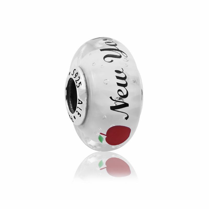 Pandora New York City Murano Charm Ireland - Sterling Silver/Glass/Cubic Zirconia - 613250HZJ